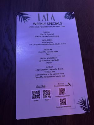 Menu photo 4 Lala Tampa Tampa, FL Menu photo 4 Lala Tampa Tampa, FL