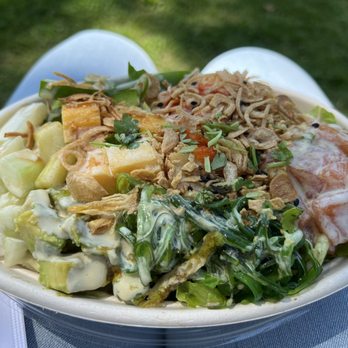Okie Pokii Cafe - Half rice half lettuce poke bowl with 2 protein - Poke Near Me - Highland Park, New Jersey Okie Pokii Cafe - Half rice half lettuce poke bowl with 2 protein - Poke Near Me - Highland Park, New Jersey