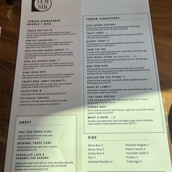 Temsib Eatery & Bar - Menu - Thai Near Me - Bellevue, Washington Temsib Eatery & Bar - Menu - Thai Near Me - Bellevue, Washington