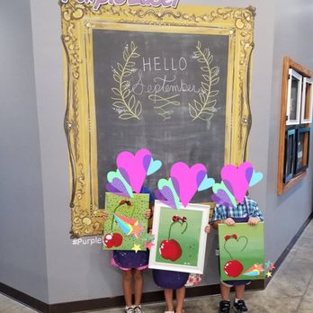 Purple Easel - Kids were done with their painting! - Paint & Sip Near Me - Ontario, California Purple Easel - Kids were done with their painting! - Paint & Sip Near Me - Ontario, California