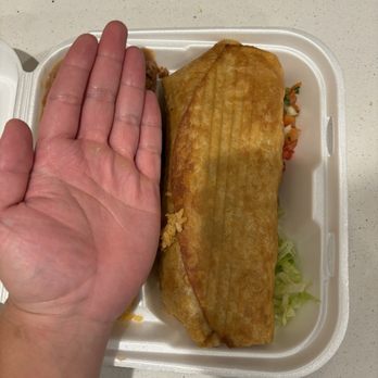 Polibertos Taco Shop - Big chimichanga (meat tastes like soap, not edible unfortunately, great fry on the top, soggy/not fried enough at the bottom) - Mexican Near Me - Glendale, Arizona