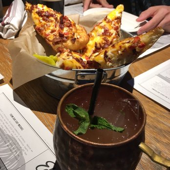 Edgar's Proof & Provision - Gin Gin Mule and Pimento Cheese & Bacon French Bread Pizza - New American Near Me - Atlanta, Georgia