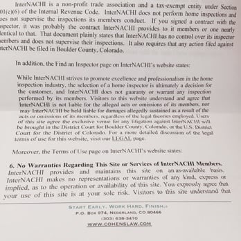 Internachi - Letter from attorney (page 1) - Home Inspectors Near Me - Boulder, Colorado Internachi - Letter from attorney (page 1) - Home Inspectors Near Me - Boulder, Colorado