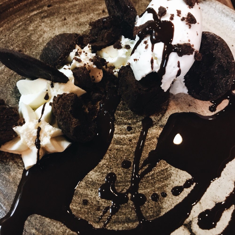 Foraged. A Hyper Seasonal Eatery - Cookies and cream; chocolate shortbread and vanilla pudding - New American Near Me - Baltimore, Maryland