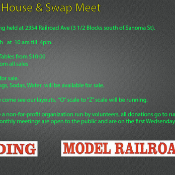 Redding Model Trains - Open House/Swap Meet information . - Hobby Shops Near Me - Redding, California