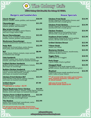 Menu photo 3 The Colony Cafe The Colony, TX