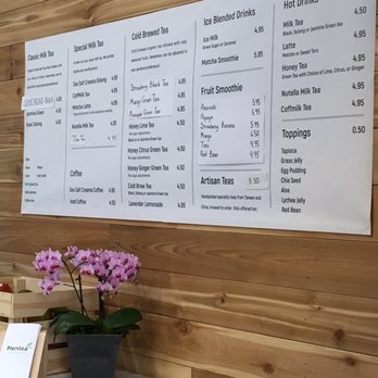 Plentea - Close up of their menu - Bubble Tea Near Me - Berkeley, California