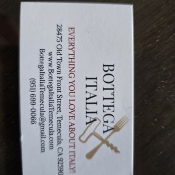 Bottega Italia - Calling card - Pizza Near Me - Temecula, California Bottega Italia - Calling card - Pizza Near Me - Temecula, California