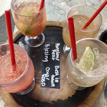 Margarita Factory - Gresham - Margarita flight even comes with a little chalkboard to tell you which is which! - Mexican Near Me - Gresham, Oregon