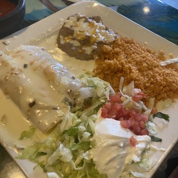 Riviera Maya Cantina & Restaurant - Seafood Enchiladas with refried beans - Venues & Event Spaces Near Me - Maple Grove, Minnesota
