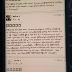 Bare Beauty, Waxing by Alyssa - These are previous yelp reviews that had been posted by real clients of mine. Yelp hides reviews!