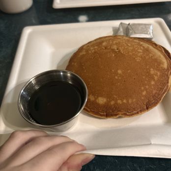 Egghead's Restaurant - $14 griddle cakes on paper plate - Breakfast & Brunch Near Me - Fort Bragg, California