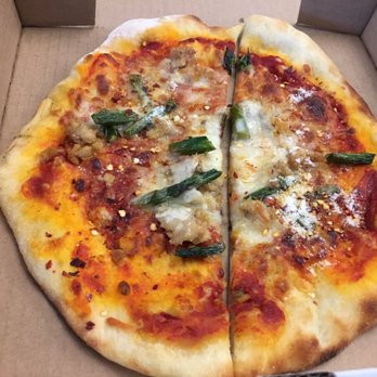 The Garage Cafè - Chicken Sausage & Asparagus Pizza ($5 Friday Special) - Cafeteria Near Me - Seattle, Washington The Garage Cafè - Chicken Sausage & Asparagus Pizza ($5 Friday Special) - Cafeteria Near Me - Seattle, Washington