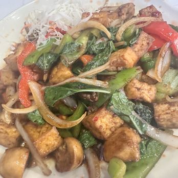 Yummy Thai - Coppell - 75. Spicy Basil Leaves with tofu spice 3 - Thai Near Me - Coppell, Texas Yummy Thai - Coppell - 75. Spicy Basil Leaves with tofu spice 3 - Thai Near Me - Coppell, Texas