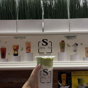 S Level Tea - Coconut juice with matcha - so good! - Bubble Tea Near Me - Tacoma, Washington