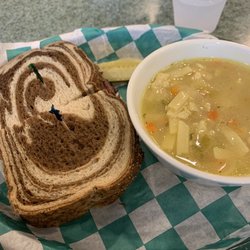 Pastrami Joe's - Pastrami Joes sandwich & chicken noodle soup