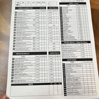 Miyagi Ayce Sushi - Ayce menu $35.00 - Sushi Bars Near Me - San Bernardino, California