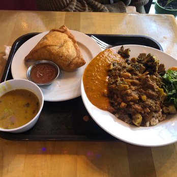 Bridges Nepali Cuisine - Northside - 16 Oz. Brown Rice and Samosa - Himalayan/Nepalese Near Me - Cincinnati, Ohio