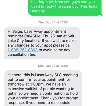LaserAway - UGA not taking out payment, LA last response on matter still not fixed. - Tattoo Removal Near Me - Murray, Utah