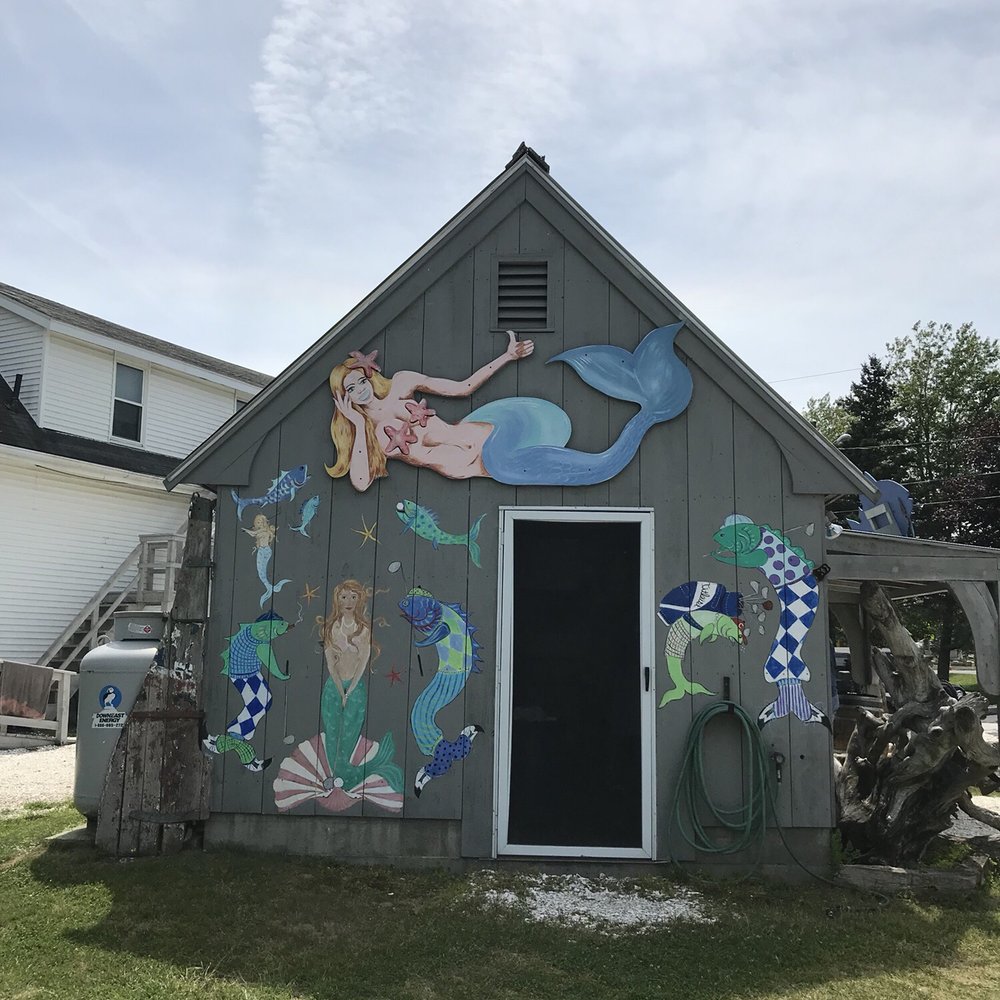 Bet's Fish Fry - Mermaid wall - Seafood Near Me - Boothbay, Maine Bet's Fish Fry - Mermaid wall - Seafood Near Me - Boothbay, Maine