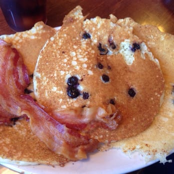 Thunderbird Cafe - My mom's blueberry pancakes w side of bacon. - Breakfast & Brunch Near Me - McGaheysville, Virginia