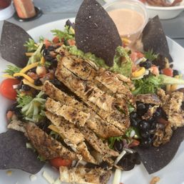 Salad with the works! Black beans, guacamole, pico de gallo and southwest ranch dressing. Salad with the works! Black beans, guacamole, pico de gallo and southwest ranch dressing.