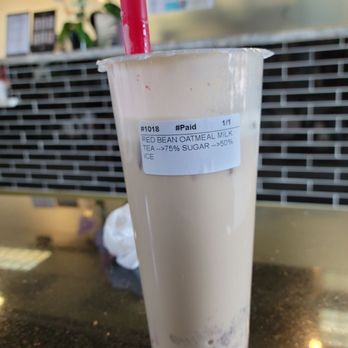 Mr Sun Tea - Red Bean Oatmeal Milk - Bubble Tea Near Me - Sacramento, California