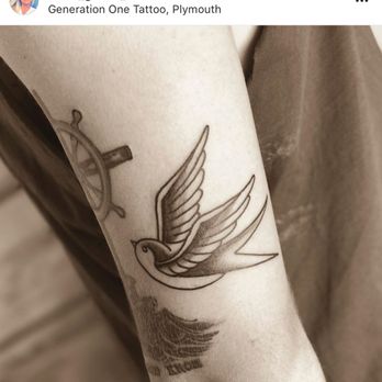 Generation One Tattoo - Neo Traditional swallow - Tattoo Near Me - Plymouth, Massachusetts