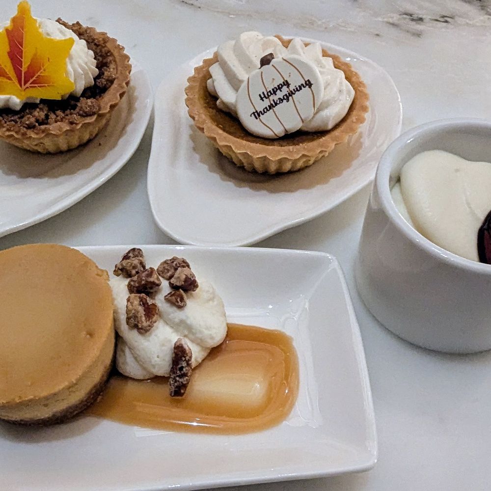 Assorted scrumptious desserts from Thanksgiving buffet