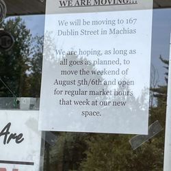 Machias MarketPlace - Moving notice