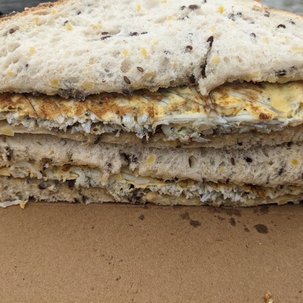 Nin's Bin - White Bait sandwich at Nin's Bin, Kaikoura - Food Trucks Near Me - Kaikoura, CAN