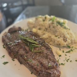 NY Strip Steak with Mashed Potatoes