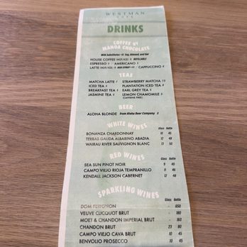 Westman Cafe - Drink menu - Cafes Near Me - Urban Honolulu, Hawaii