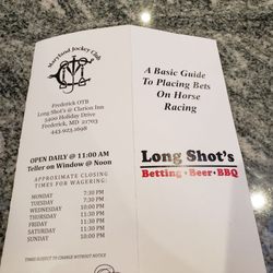 Long Shot's - Complimentary horse betting info sheet