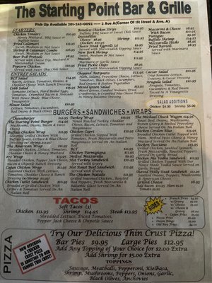 Menu photo 1 Starting Point Bar & Grill Bayonne, NJ Menu photo 1 Starting Point Bar & Grill Bayonne, NJ