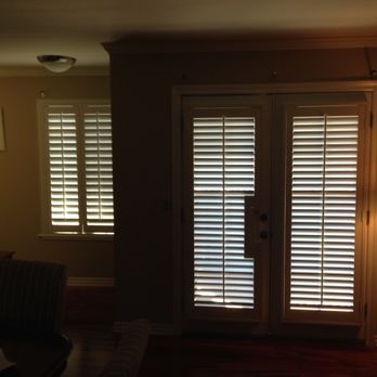 Rick's Custom Shutters and Blinds - French doors, one with cutout - Shades & Blinds Near Me - Irwindale, California