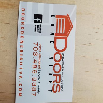 Doors Done Right - Doors done right! And they did. - Garage Door Services Near Me - Woodbridge, Virginia Doors Done Right - Doors done right! And they did. - Garage Door Services Near Me - Woodbridge, Virginia