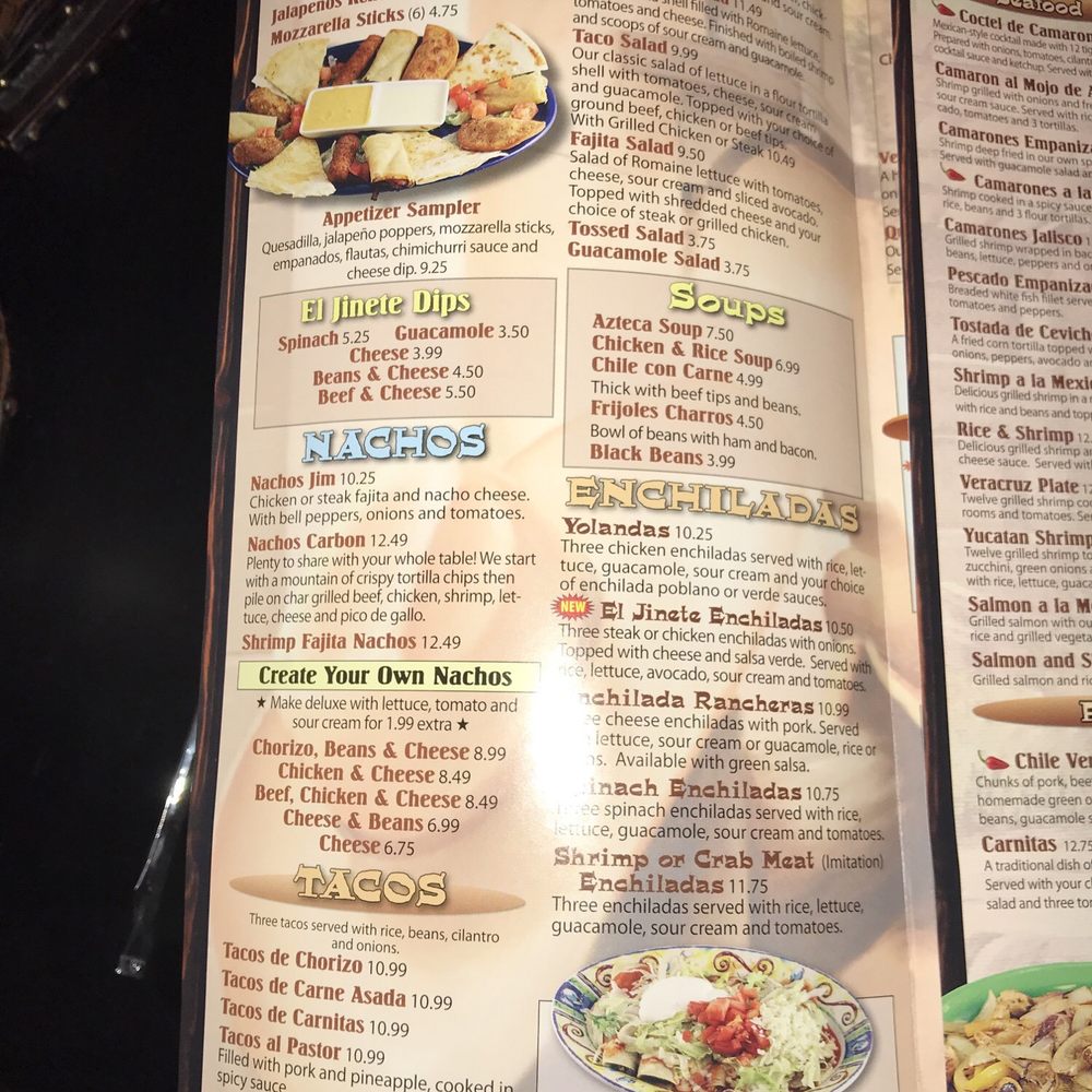 Menu as of January 2018 Menu as of January 2018