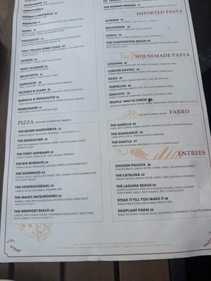 Menu photo 3 Il Farro Newport Beach, CA
