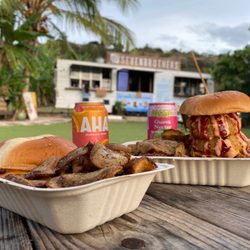 Paniolo burger and Teri-Samoa burger combos - fries are really good!!