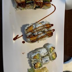 Sushi House - Samurai roll, sweet potato roll, peanut avocado roll