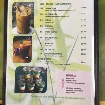 Pho Nguyen Vietnamese Noodle - Last Page: Beverages, Desserts, Business Hours & Location - Vietnamese Near Me - Valparaiso, Florida Pho Nguyen Vietnamese Noodle - Last Page: Beverages, Desserts, Business Hours & Location - Vietnamese Near Me - Valparaiso, Florida