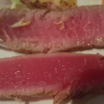 View 202 - Two different fish in the Ahi. The foreground was tender and very fresh. The rear was sinewy, older, and should never have made the plate. - Seafood Near Me - Redding, California View 202 - Two different fish in the Ahi. The foreground was tender and very fresh. The rear was sinewy, older, and should never have made the plate. - Seafood Near Me - Redding, California