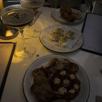 Highly Likely - Beef Tartare, Yuzu Deviled Eggs, Fried Artichoke w Aioli, and Espresso Martinis - Breakfast & Brunch Near Me - Los Angeles, California Highly Likely - Beef Tartare, Yuzu Deviled Eggs, Fried Artichoke w Aioli, and Espresso Martinis - Breakfast & Brunch Near Me - Los Angeles, California