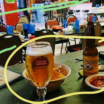 Sarape Mexican Grill - Professionals drink from green border, spectator are yellow. - Mexican Near Me - Parker, Arizona