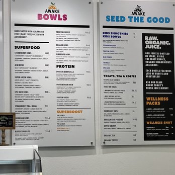 Awake Juice bar - Menu - Juice Bars & Smoothies Near Me - Apple Valley, California