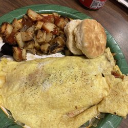 Danny’s Downtown Dogs - Omelette the size of my head! With fresh biscuit and home fries
