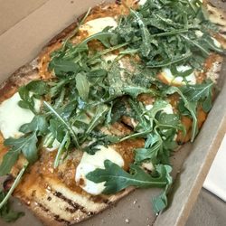 Tomato and mozzarella flatbread