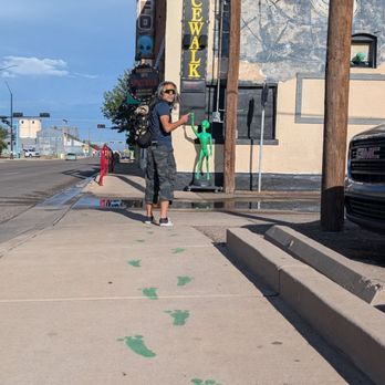 Roswell UFO Spacewalk - The green footprints give you a hint of what's to come - Art Galleries Near Me - Roswell, New Mexico Roswell UFO Spacewalk - The green footprints give you a hint of what's to come - Art Galleries Near Me - Roswell, New Mexico