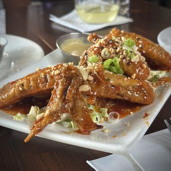 The Observatory - Sesame sweet chili glazed chicken wings-- 3 thumbs up - New American Near Me - Portland, Oregon The Observatory - Sesame sweet chili glazed chicken wings-- 3 thumbs up - New American Near Me - Portland, Oregon